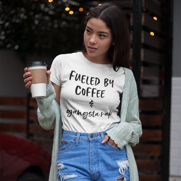 Fueled By Coffee & Gangsta Rap T-Shirt - Picture 2 of 4